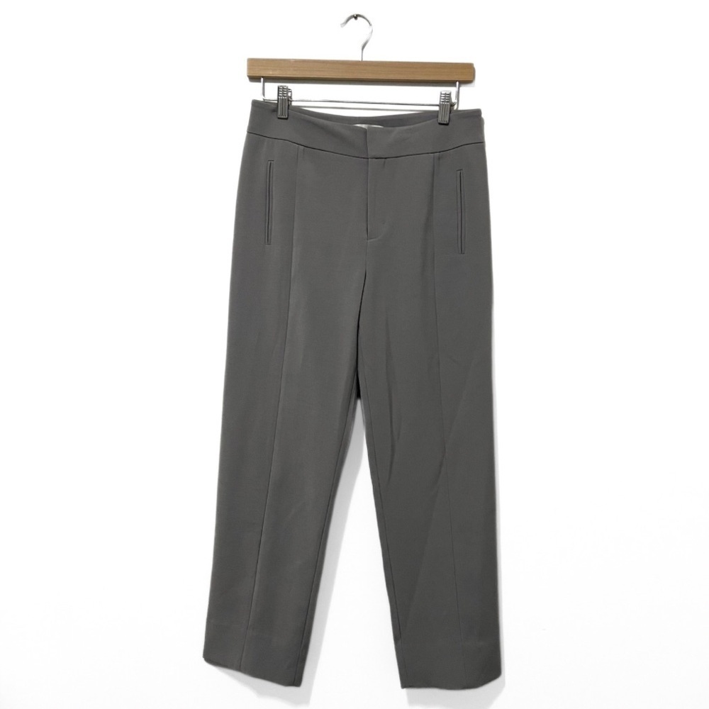 Oak + Fort Light Grey High-Rise Straight-Leg Workwear Pants Size 4